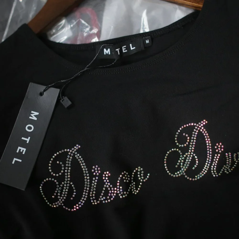 NWT Cropped Rhinestone Top from Dolls Kill. - Picture 4 of 6